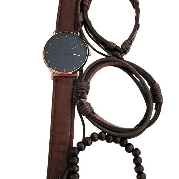 Unisex Adjustable Hemp Cord Braided Rope Wristbands Bracelets Watch Set - Picture 11 of 12